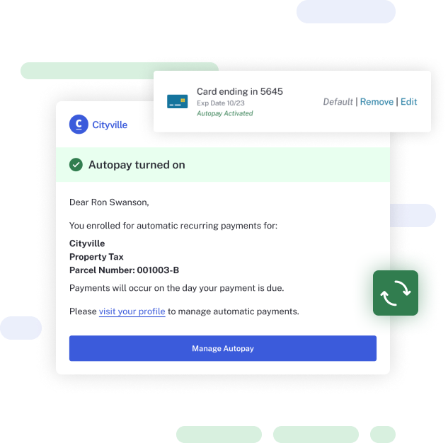 Autopay email user interface